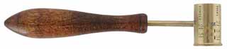 English Powder Dipper,
adjustable brass cup, calibrated in drams of black powder,
patterned from an antique, made in the U.S.A.